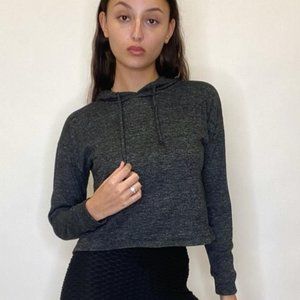 GRAY LONG SLEEVE HOODIE SHIRT